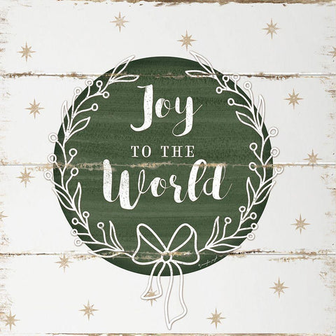 Joy to the World Gold Ornate Wood Framed Art Print with Double Matting by Pugh, Jennifer