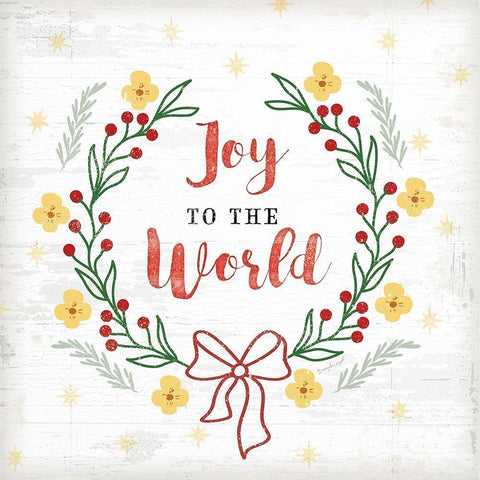 Joy to the World White Modern Wood Framed Art Print with Double Matting by Pugh, Jennifer