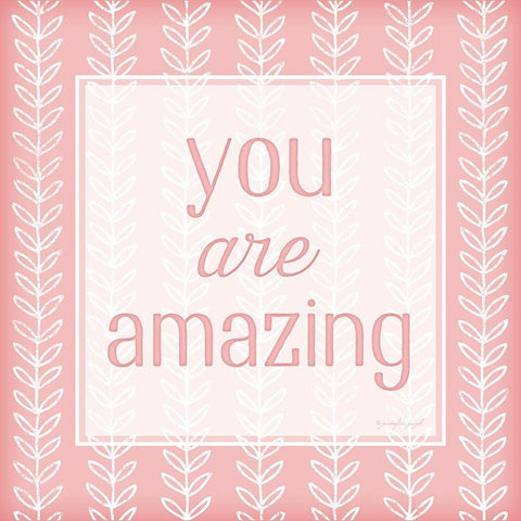 You Are Amazing Black Modern Wood Framed Art Print with Double Matting by Pugh, Jennifer