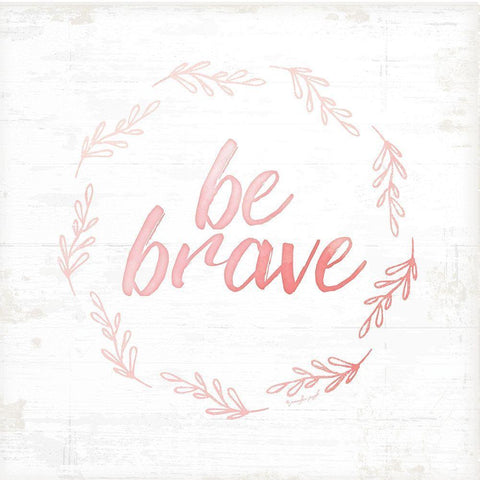 Be Brave Black Ornate Wood Framed Art Print with Double Matting by Pugh, Jennifer