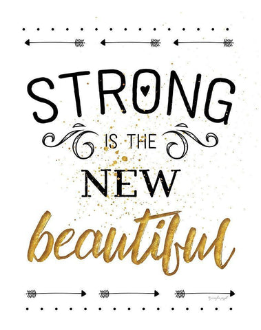 Strong is the New Beautiful Black Ornate Wood Framed Art Print with Double Matting by Pugh, Jennifer
