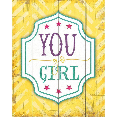 You Go Girl Gold Ornate Wood Framed Art Print with Double Matting by Pugh, Jennifer