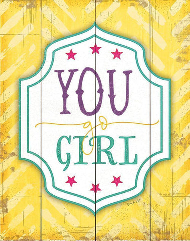 You Go Girl Black Ornate Wood Framed Art Print with Double Matting by Pugh, Jennifer