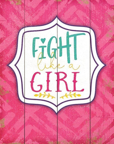 Fight Like a Girl Black Ornate Wood Framed Art Print with Double Matting by Pugh, Jennifer