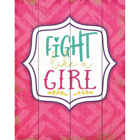 Fight Like a Girl Gold Ornate Wood Framed Art Print with Double Matting by Pugh, Jennifer