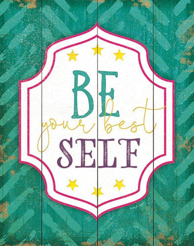 Be Your Best Self Black Ornate Wood Framed Art Print with Double Matting by Pugh, Jennifer