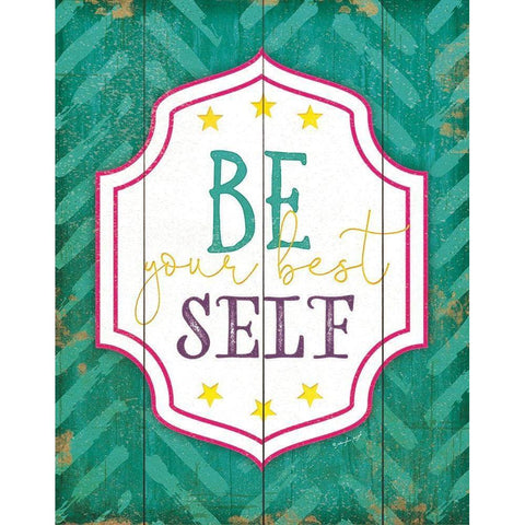 Be Your Best Self Black Modern Wood Framed Art Print with Double Matting by Pugh, Jennifer