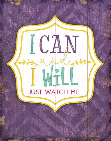 I Can and I Will White Modern Wood Framed Art Print with Double Matting by Pugh, Jennifer