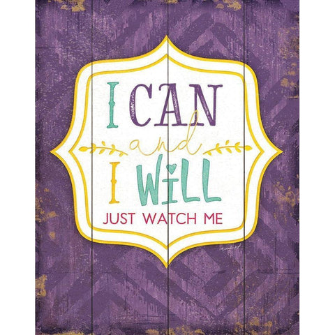 I Can and I Will Black Modern Wood Framed Art Print with Double Matting by Pugh, Jennifer