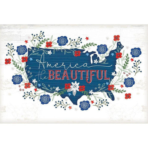 America the Beautiful Black Modern Wood Framed Art Print with Double Matting by Pugh, Jennifer