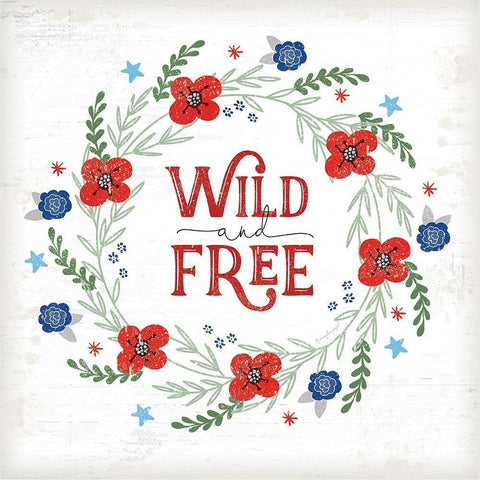 Wild and Free White Modern Wood Framed Art Print with Double Matting by Pugh, Jennifer