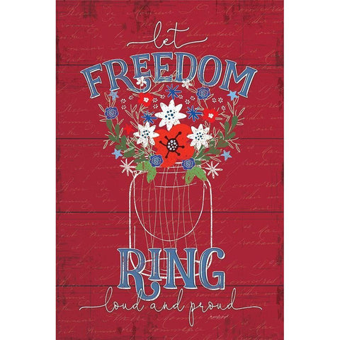 Let Freedom Ring Gold Ornate Wood Framed Art Print with Double Matting by Pugh, Jennifer