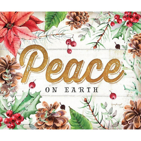 Peace White Modern Wood Framed Art Print by Pugh, Jennifer