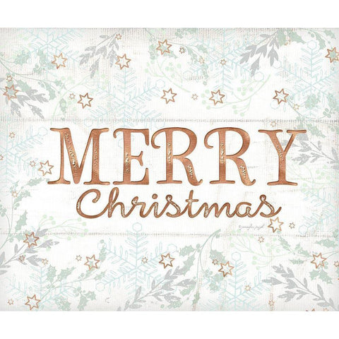 Merry Christmas White Modern Wood Framed Art Print by Pugh, Jennifer