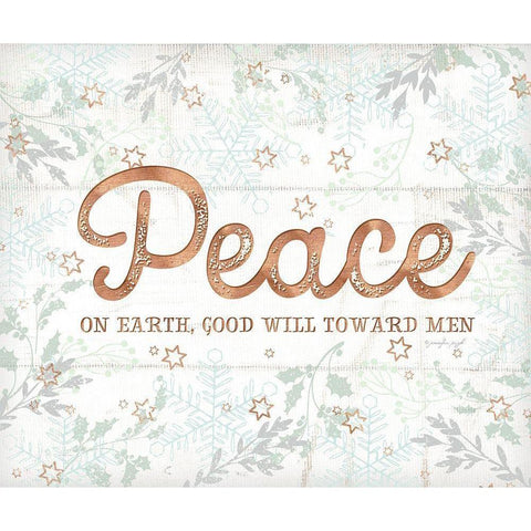 Peace Black Modern Wood Framed Art Print with Double Matting by Pugh, Jennifer