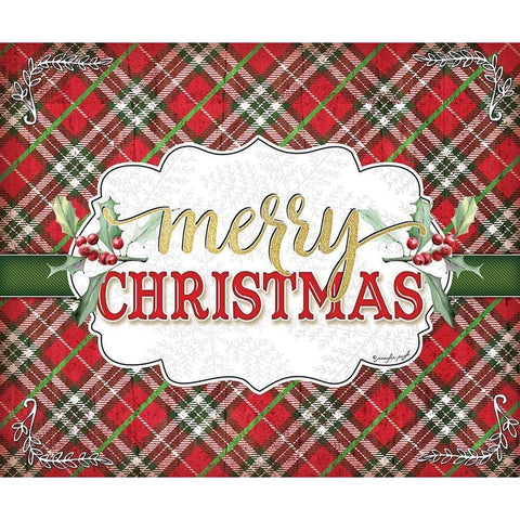 Merry Christmas White Modern Wood Framed Art Print by Pugh, Jennifer