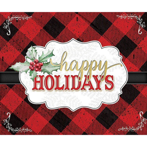 Happy Holidays White Modern Wood Framed Art Print by Pugh, Jennifer