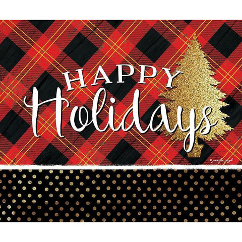 Happy Holidays White Modern Wood Framed Art Print by Pugh, Jennifer