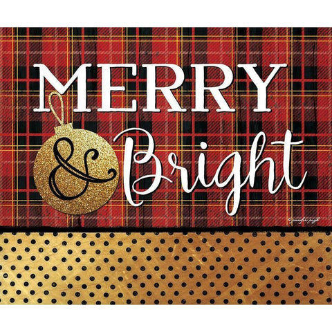 Merry and Bright Black Modern Wood Framed Art Print with Double Matting by Pugh, Jennifer