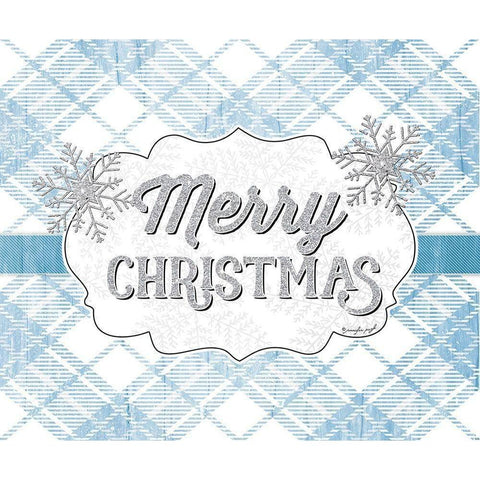 Merry Christmas White Modern Wood Framed Art Print by Pugh, Jennifer