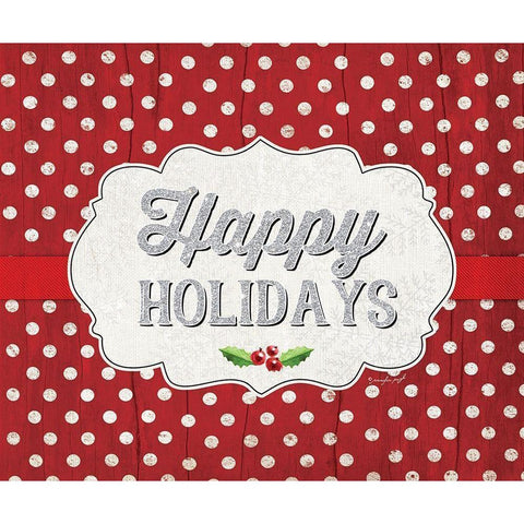 Happy Holidays White Modern Wood Framed Art Print by Pugh, Jennifer