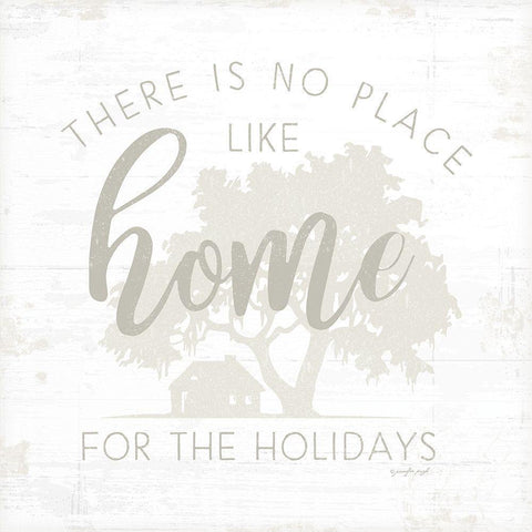 No Place Like Home White Modern Wood Framed Art Print with Double Matting by Pugh, Jennifer