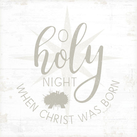 O Holy Night White Modern Wood Framed Art Print by Pugh, Jennifer