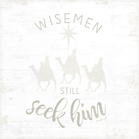 Wisemen Still Seek Him White Modern Wood Framed Art Print by Pugh, Jennifer