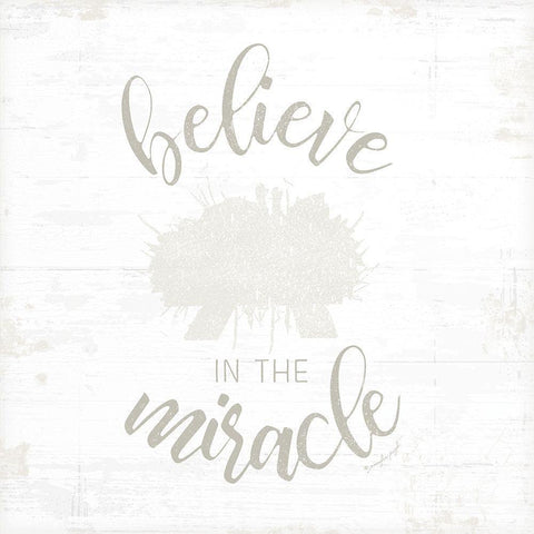 Believe in Miracle Black Ornate Wood Framed Art Print with Double Matting by Pugh, Jennifer