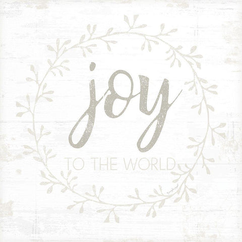 Joy to the World White Modern Wood Framed Art Print with Double Matting by Pugh, Jennifer