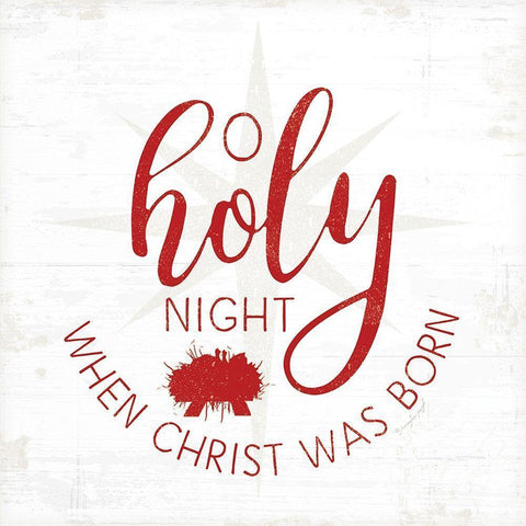 O Holy Night - Red Black Modern Wood Framed Art Print with Double Matting by Pugh, Jennifer