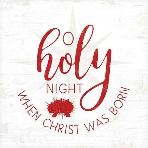 O Holy Night - Red White Modern Wood Framed Art Print by Pugh, Jennifer