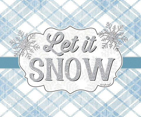 Let It Snow Black Ornate Wood Framed Art Print with Double Matting by Pugh, Jennifer