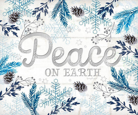 Peace White Modern Wood Framed Art Print with Double Matting by Pugh, Jennifer