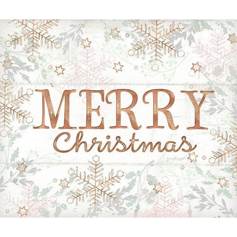 Merry Christmas White Modern Wood Framed Art Print by Pugh, Jennifer