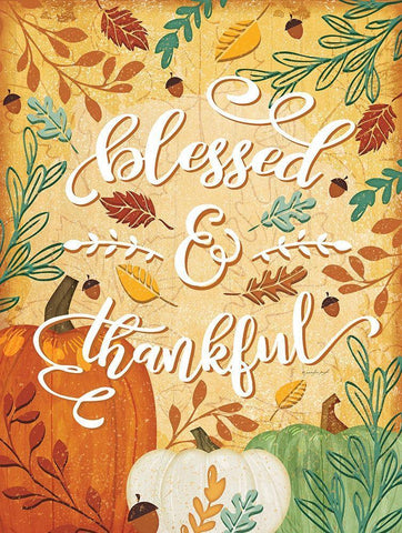 Blessed and Thankful White Modern Wood Framed Art Print with Double Matting by Pugh, Jennifer