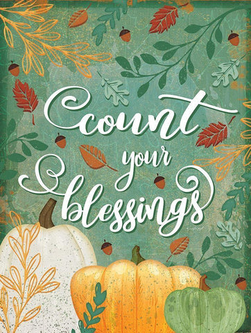 Count Your Blessings White Modern Wood Framed Art Print with Double Matting by Pugh, Jennifer