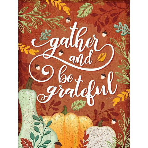 Gather and Be Grateful Black Modern Wood Framed Art Print with Double Matting by Pugh, Jennifer