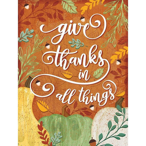 Give Thanks Black Modern Wood Framed Art Print with Double Matting by Pugh, Jennifer