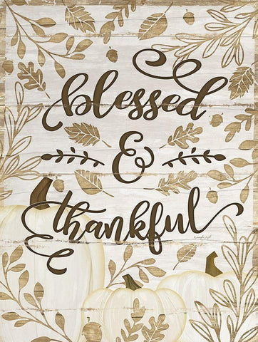 Blessed and Thankful Black Ornate Wood Framed Art Print with Double Matting by Pugh, Jennifer