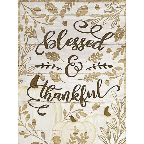 Blessed and Thankful Black Modern Wood Framed Art Print with Double Matting by Pugh, Jennifer