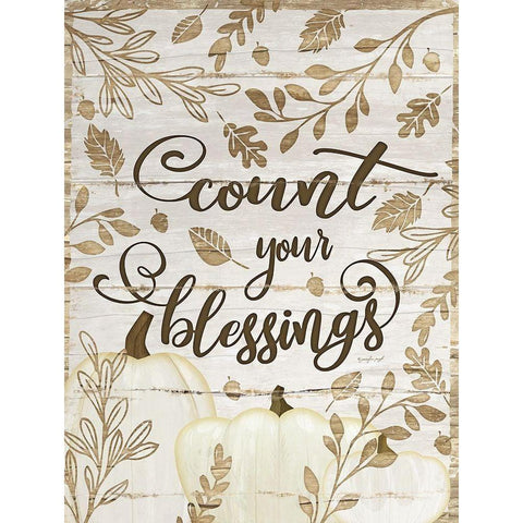 Count Your Blessings Black Modern Wood Framed Art Print with Double Matting by Pugh, Jennifer