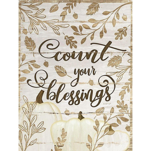 Count Your Blessings White Modern Wood Framed Art Print by Pugh, Jennifer