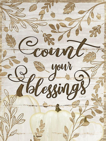 Count Your Blessings Black Ornate Wood Framed Art Print with Double Matting by Pugh, Jennifer