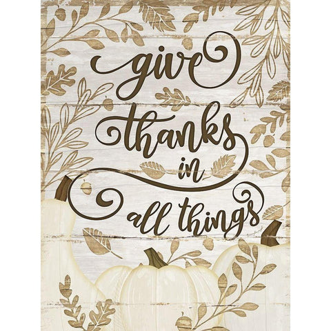 Give Thanks Gold Ornate Wood Framed Art Print with Double Matting by Pugh, Jennifer