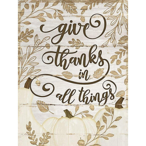 Give Thanks White Modern Wood Framed Art Print by Pugh, Jennifer