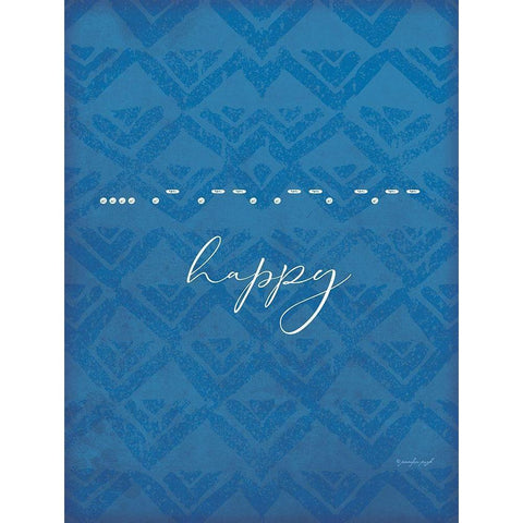 Happy White Modern Wood Framed Art Print by Pugh, Jennifer