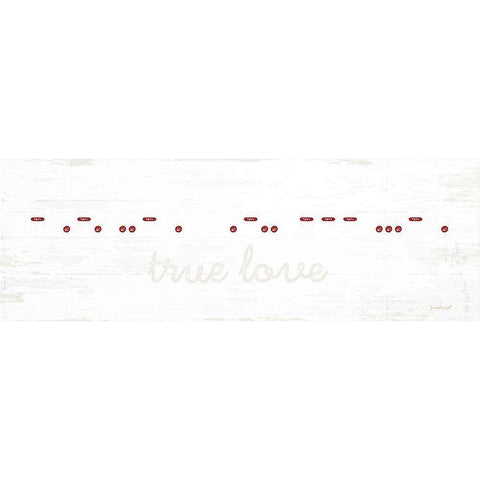 True Love Morse Code Black Modern Wood Framed Art Print with Double Matting by Pugh, Jennifer