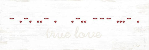 True Love Morse Code White Modern Wood Framed Art Print with Double Matting by Pugh, Jennifer