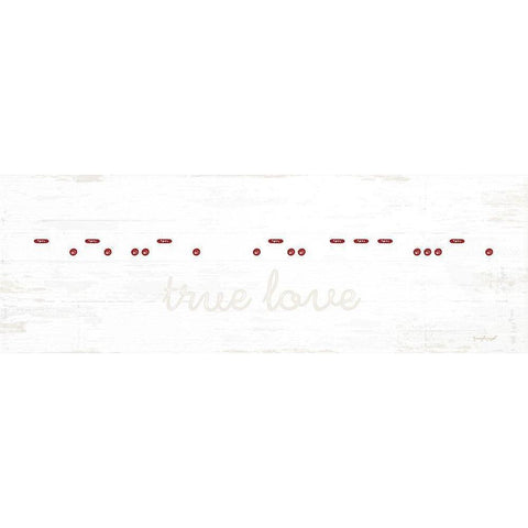 True Love Morse Code Black Modern Wood Framed Art Print by Pugh, Jennifer